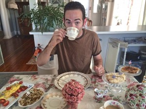Steve enjoys morning tea and Wendi's five-course breakfast -