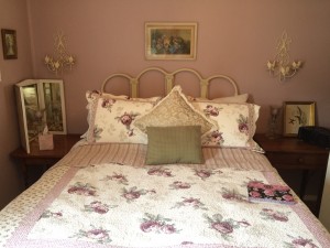 Our second room features an extremely comfortable bed, soothing colors and collectables.